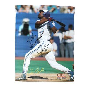Vintage Toronto Blue Jays JOE CARTER SIGNED Poster Baseball MLB 1990s Homerun